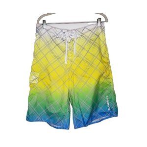 Island Daze Mens Board Shorts Swim Trunks Multi Color Print Size Large Unlined